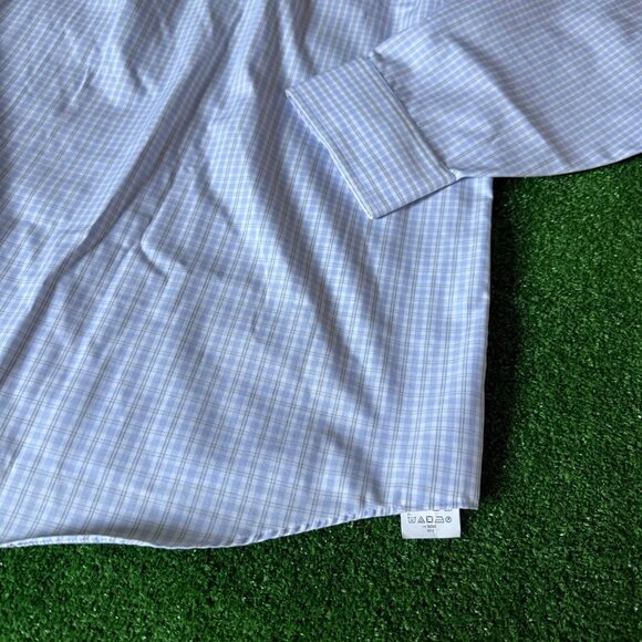 Van Heusen Flex Long Sleeve Button Down Plaid Blue Wrinkle Free Shirt Size 2XL - Picture 10 of 12